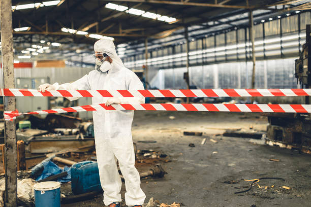Professional Biohazard Cleanup technician working in Aurora, UT